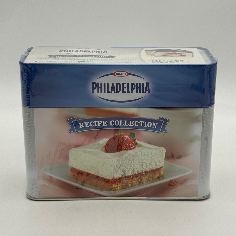 Kraft Philadelphia Recipe Collection Tin Box 76 Recipe Cards Sealed 2013 New